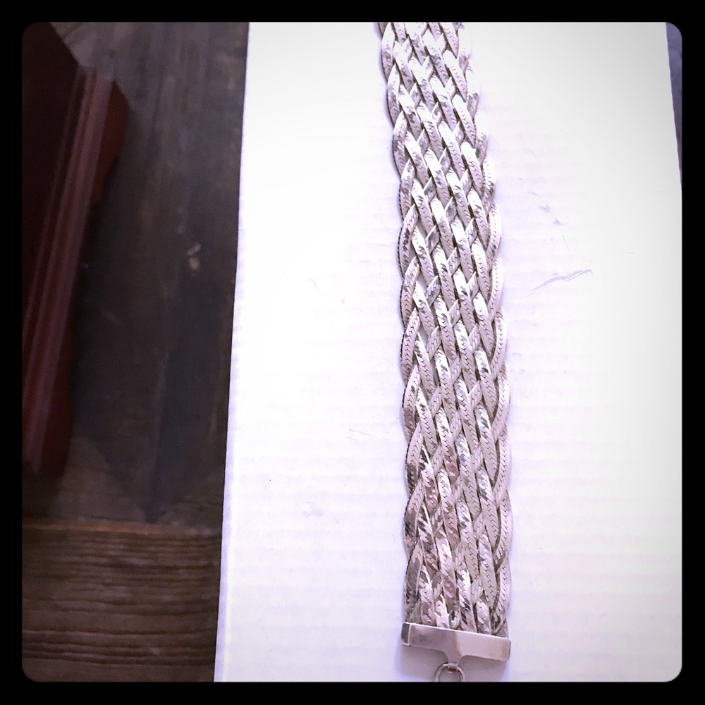 Sterling silver braided link bracelet